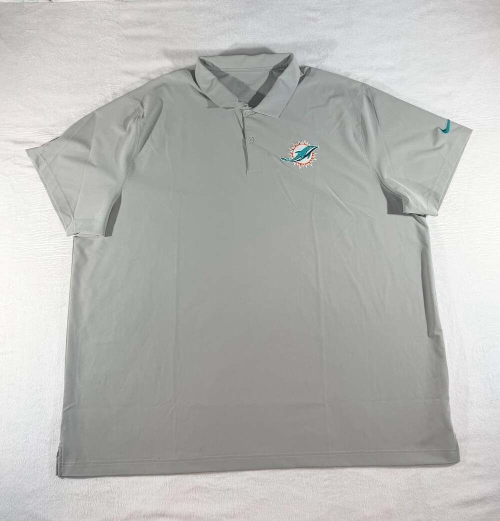 Nike Dri-Fit Men’s Miami Dolphins NFL Team Issue Performance Polo Gray, 4XL